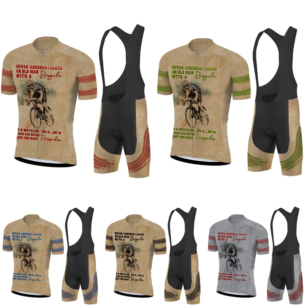 Cycling Bib Shorts - 新しいサイクリングジャージセット男性半袖ビブショーツゲル通気性パッド通気性速乾性バイク服キットトライアスロン