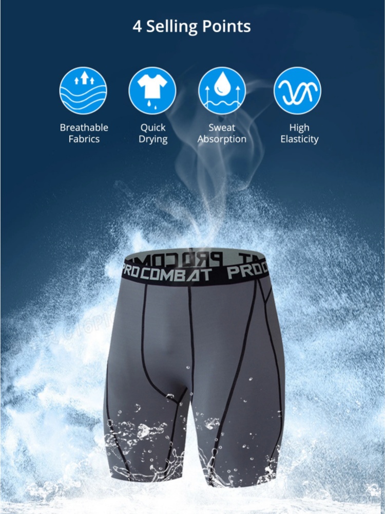 高性能メンズコンプレッションショーツ（ポケット付き）- 速乾 - Cycling Bib Shorts のレビューと価格