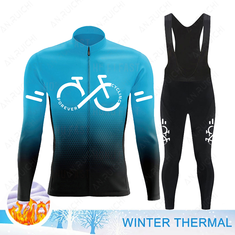 2023 冬サーマルフリースサイクリングジャージセットメンズ - Cycling Gear Jersey のレビューと価格