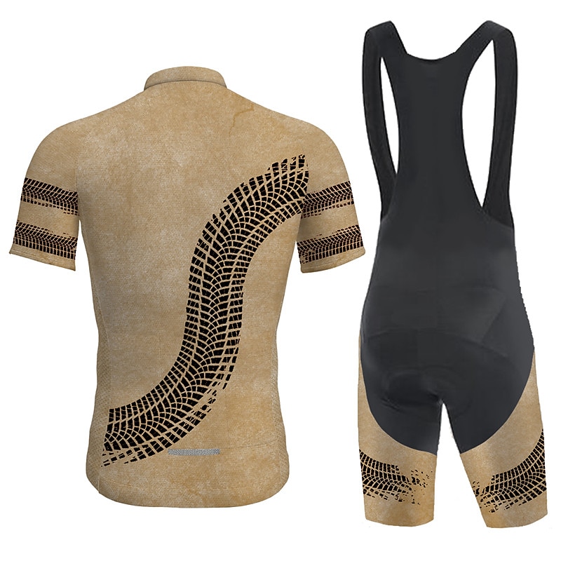 新しいサイクリングジャージセット男性半袖ビブショーツゲル通気 - Cycling Bib Shorts のレビューと価格