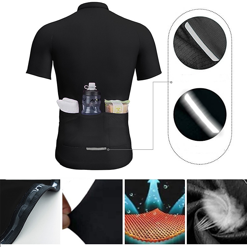 新しいサイクリングジャージセット男性半袖ビブショーツゲル通気 - Cycling Bib Shorts のレビューと価格